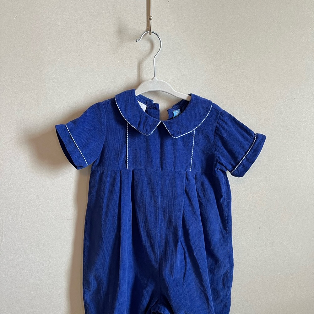 Classic Navy Kids Bodysuit with Peter Pan Collar